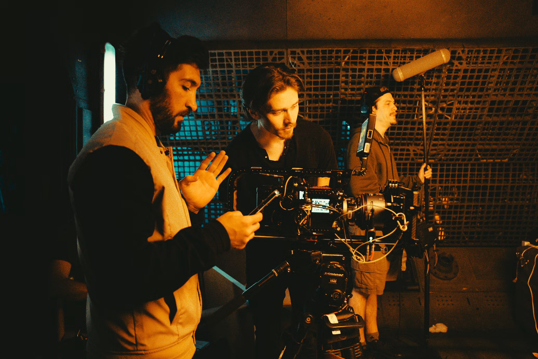 Film crew working